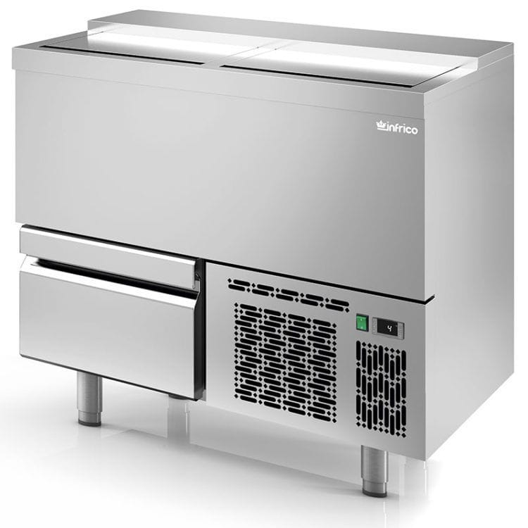 Enfriador de botellas con cajones Inox Infrico EBC-1000II