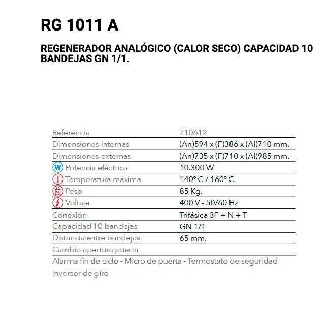 Imagen de Horno de regeneración FM RG 1011 A
