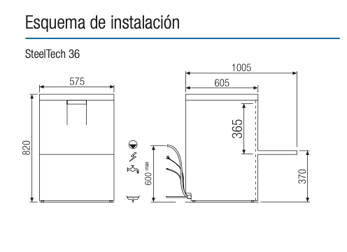 Imagen de Lavaplatos STEELTECH Colged 36-01 MD