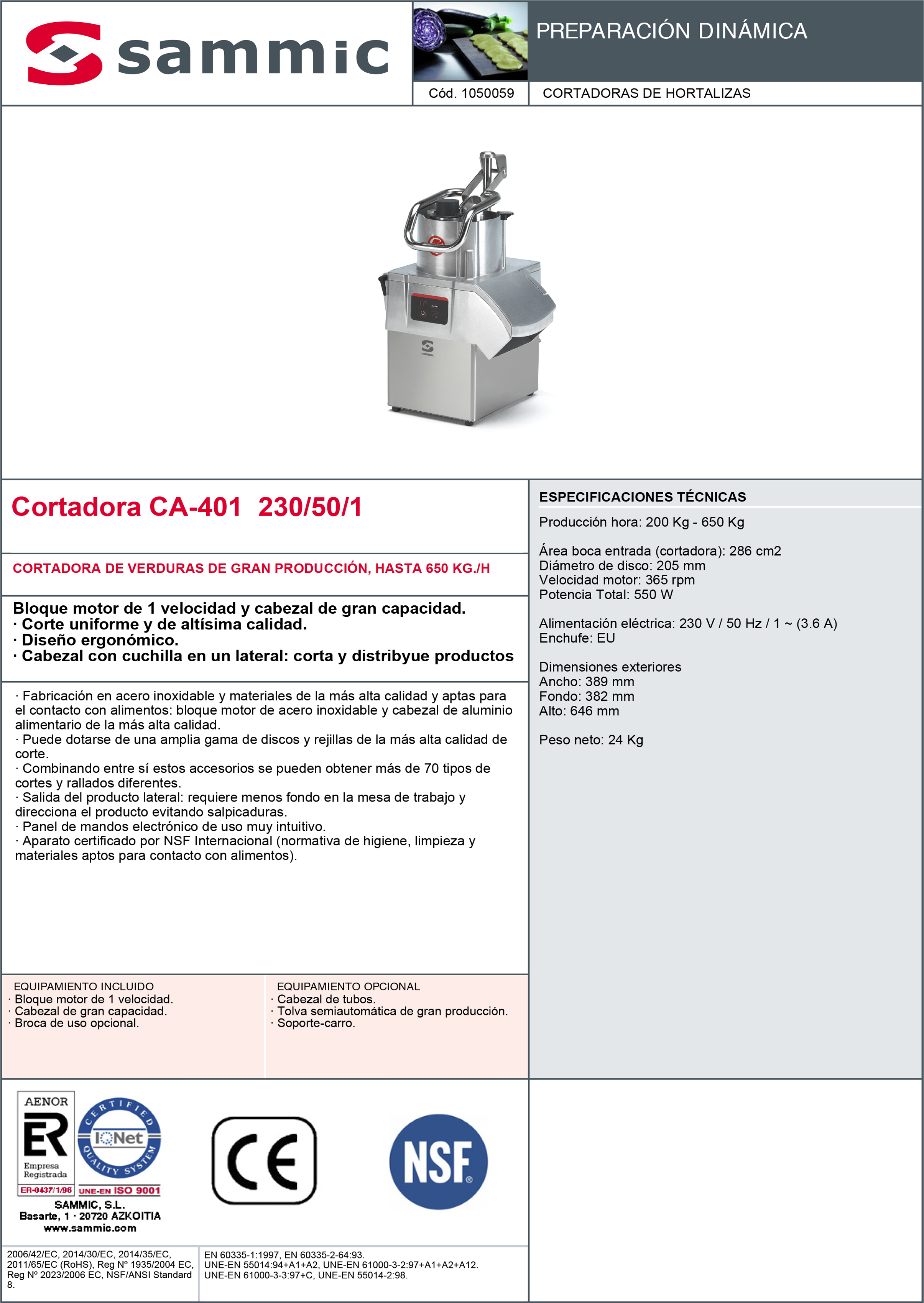 Imagen de Cortadora de hortalizas Sammic CA-401