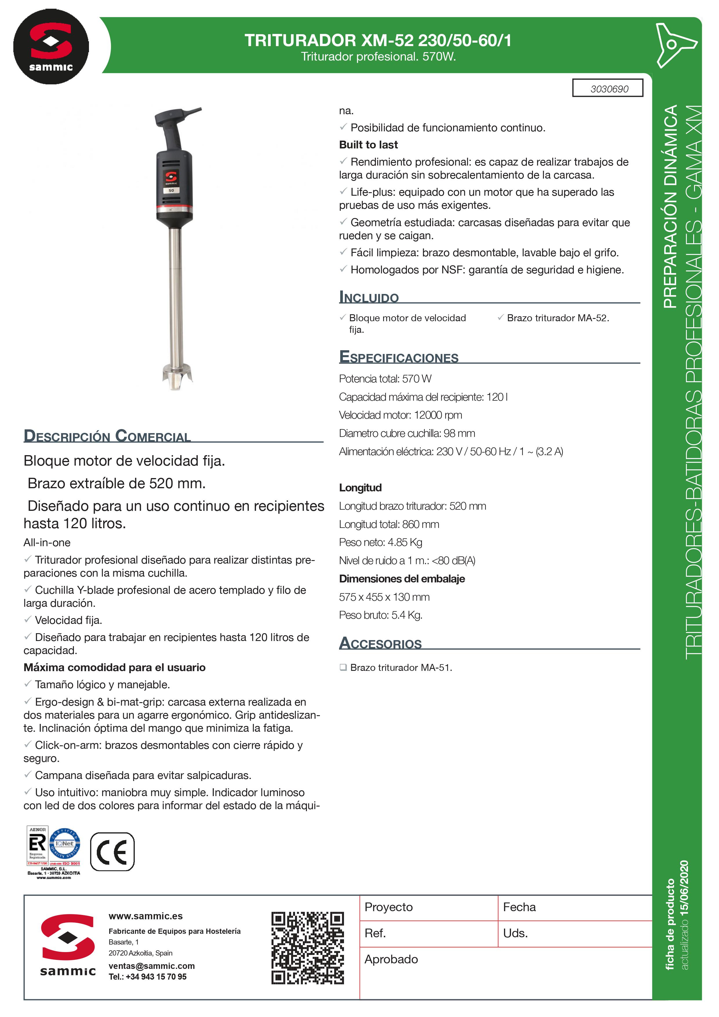 Imagen de Triturador Sammic XM-52