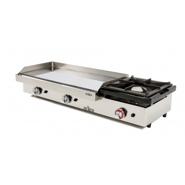 Plancha a gas de acero 15 mm baño cromo ARILEX 120PGCF
