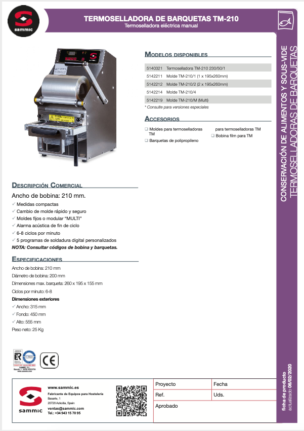 Imagen de Termoselladora Sammic TM-210/2
